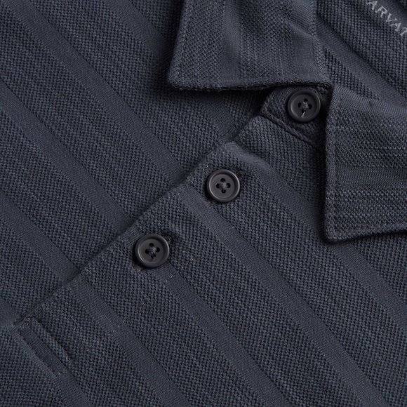 John Varvatos Variegated Stripe Polo Storm Blue - Picture 4 of 5